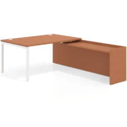 Mesa de dirección en L Kube fondo 100cm con ala WorkPlus estructura blanco