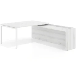 Mesa de dirección en L Kube fondo 100cm con ala WorkPlus estructura blanco