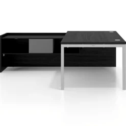 Mesa de dirección en L Kube fondo 100cm con ala+cajones WorkPlus estructura aluminio