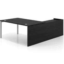 Mesa de dirección en L Kube fondo 100cm con ala+cajones WorkPlus estructura aluminio