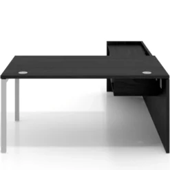 Mesa de dirección en L Kube fondo 100cm con ala+cajones WorkPlus estructura aluminio