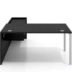 Mesa de dirección en L Kube fondo 100cm con ala+cajones WorkPlus estructura aluminio