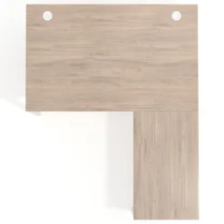 Mesa de dirección en L Kube fondo 100 con ala ancha, estructura blanca