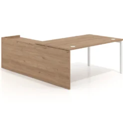 Mesa de dirección en L Kube fondo 100cm con ala+cajones WorkPlus estructura blanco