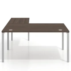 Mesa de dirección en L Kube fondo 100 con ala ancha, estructura aluminio