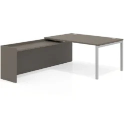 Mesa de dirección en L Kube fondo 100cm con ala WorkPlus estructura aluminio