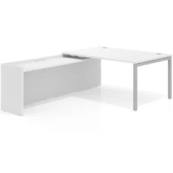 Mesa de dirección en L Kube fondo 100cm con ala WorkPlus estructura aluminio