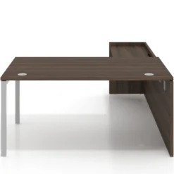 Mesa de dirección en L Kube fondo 100cm con ala WorkPlus estructura aluminio