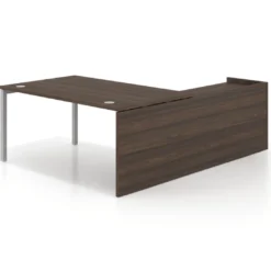 Mesa de dirección en L Kube fondo 100cm con ala WorkPlus estructura aluminio