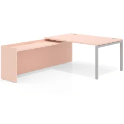 Mesa de dirección en L Kube fondo 100cm con ala WorkPlus estructura aluminio
