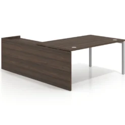Mesa de dirección en L Kube fondo 100cm con ala WorkPlus estructura aluminio