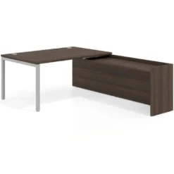 Mesa de dirección en L Kube fondo 100cm con ala WorkPlus estructura aluminio