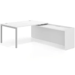 Mesa de dirección en L Kube fondo 100cm con ala WorkPlus estructura aluminio