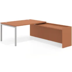 Mesa de dirección en L Kube fondo 100cm con ala WorkPlus estructura aluminio