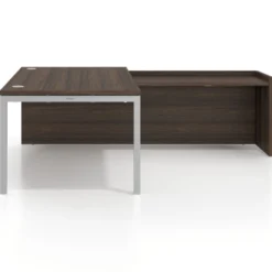 Mesa de dirección en L Kube fondo 100cm con ala WorkPlus estructura aluminio