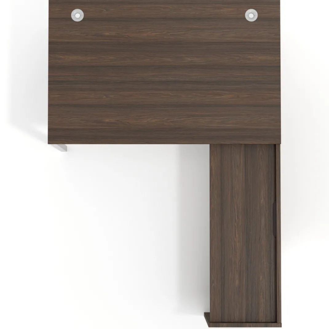 Mesa de dirección en L Kube fondo 100cm con ala WorkPlus estructura aluminio