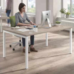 Mesa de dirección Kube fondo 100cm estructura blanca