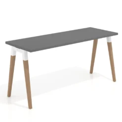 Mesa de escritorio Arki, patas de madera maciza, fondo 60cm