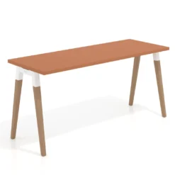 Mesa de escritorio Arki, patas de madera maciza, fondo 60cm