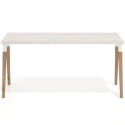 Mesa de escritorio Arki, patas de madera maciza, fondo 60cm