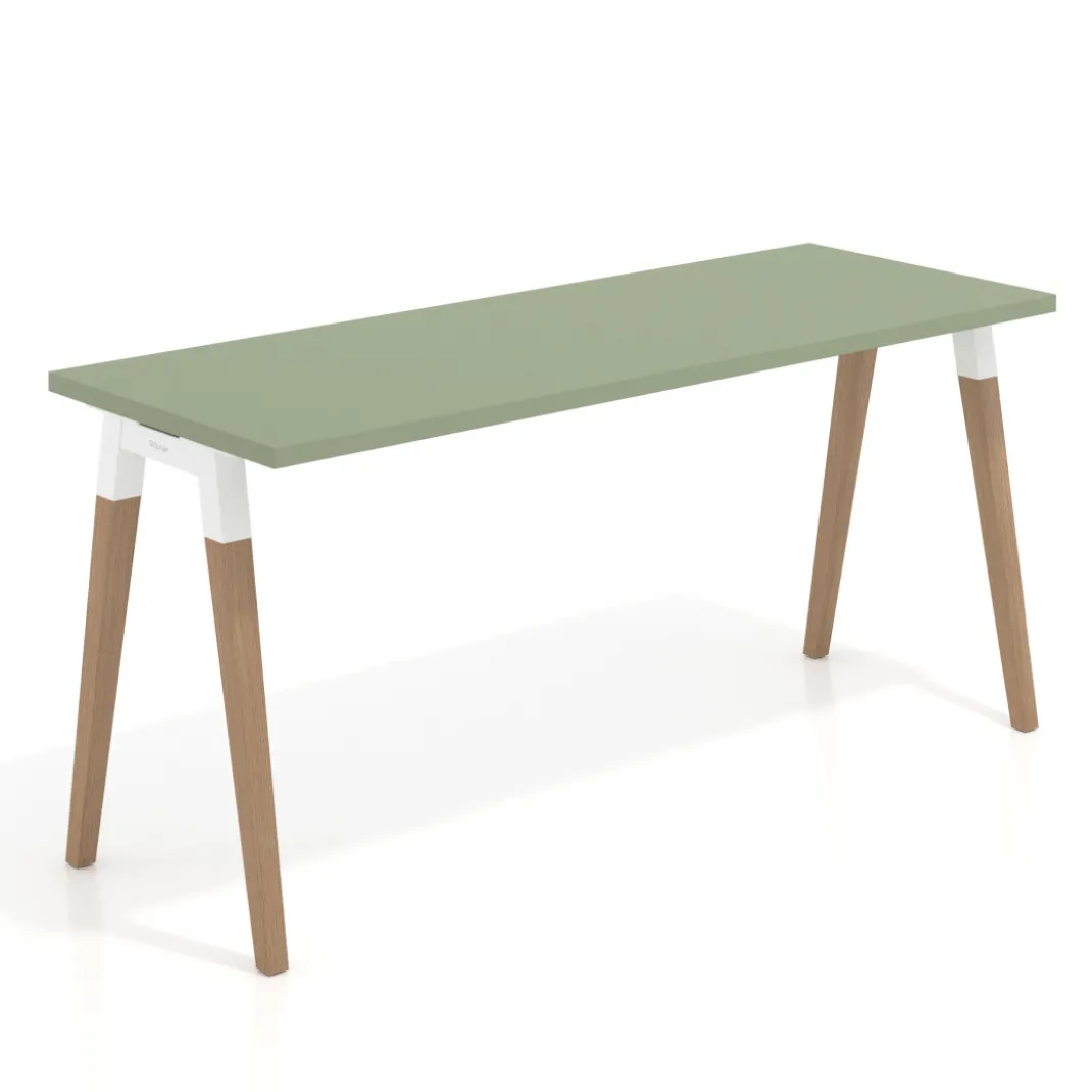 Mesa de escritorio Arki, patas de madera maciza, fondo 60cm