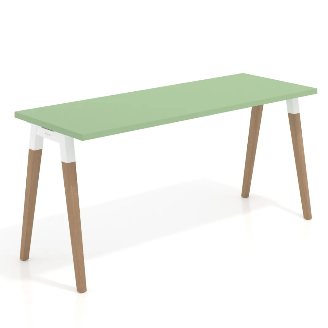 Mesa de escritorio Arki, patas de madera maciza, fondo 60cm