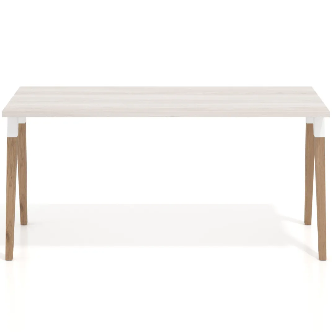 Mesa de escritorio Arki, patas de madera maciza, fondo 60cm
