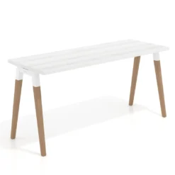 Mesa de escritorio Arki, patas de madera maciza, fondo 60cm