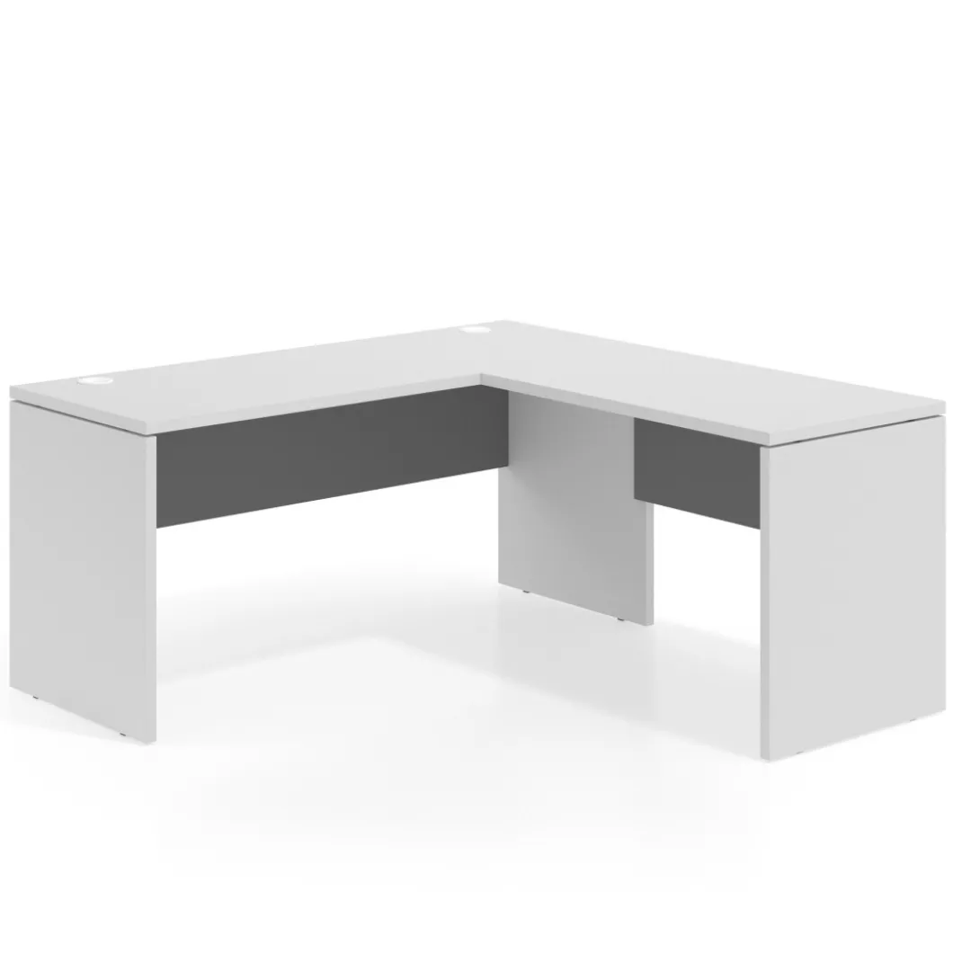 Mesa de Escritorio con ala Work Plus fondo 60 estructura blanco mate