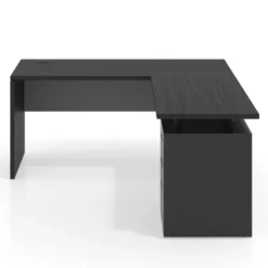 Mesa de Escritorio con cajones en L Work Plus fondo 60, frontales de metal estructura bocamina