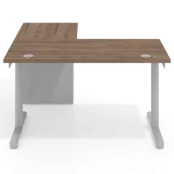 Mesa de Escritorio con cajones, fondo 68cm, estructura aluminio, ala corta, pedestal metálico