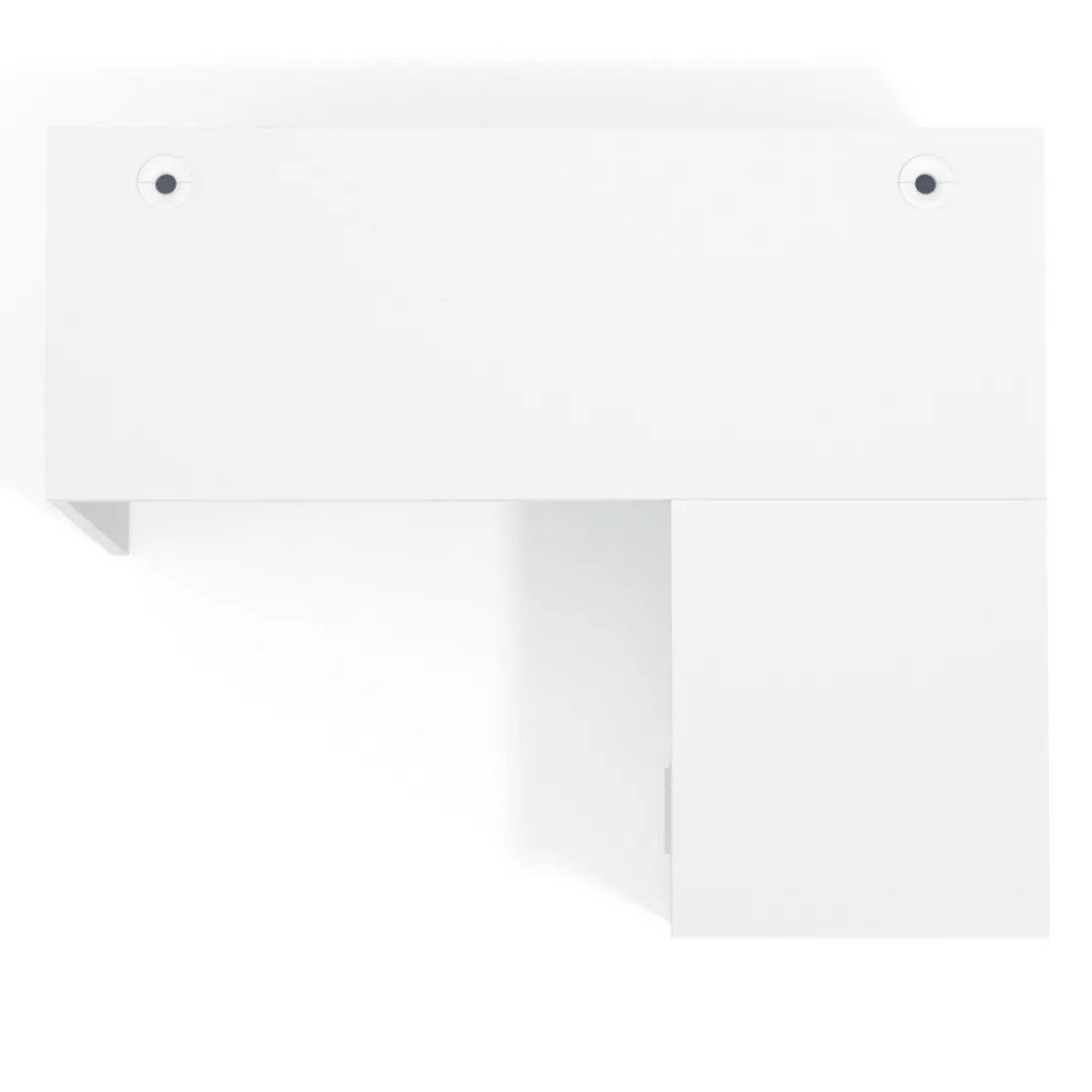 Mesa de Escritorio con cajones en L Work Plus, ala corta, fondo 60, frontales melamina estructura blanco mate