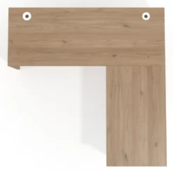 Mesa de Escritorio con cajones en L Work Plus fondo 60, frontales de metal estructura naturale