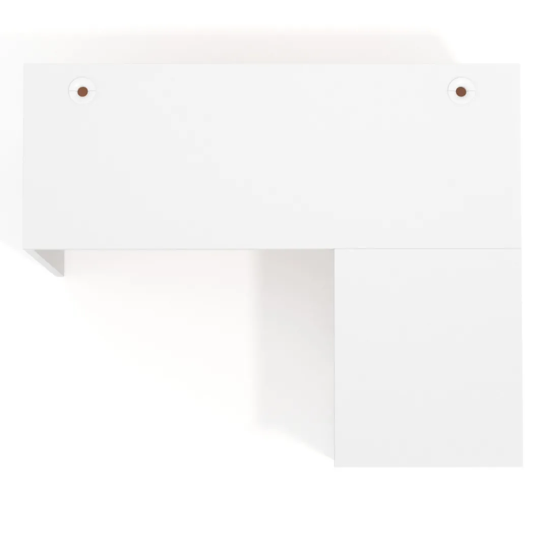 Mesa de Escritorio con cajones en L Work Plus, ala corta, fondo 60, frontales de metal estructura blanco mate