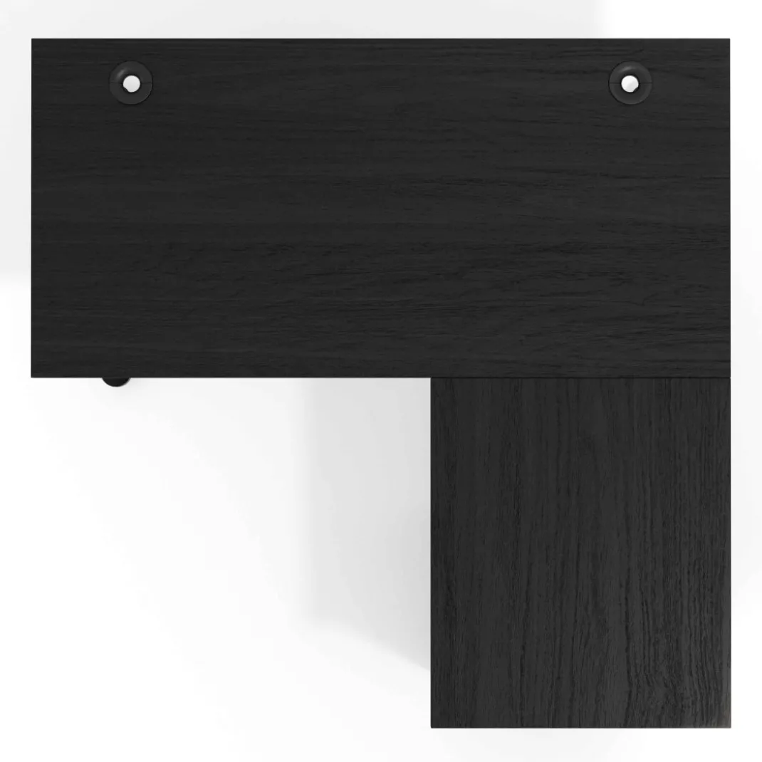 Mesa de Escritorio con cajones, fondo 68cm, estructura negra, ala corta, pedestal metálico