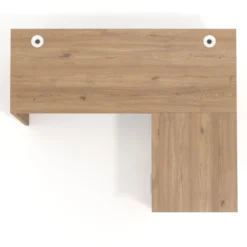 Mesa de Escritorio con cajones en L Work Plus, ala corta, fondo 60, frontales melamina estructura naturale