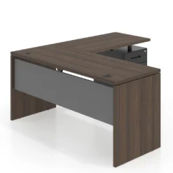 Mesa de Escritorio con cajones en L Work Plus fondo 60, frontales de metal estructura mistral