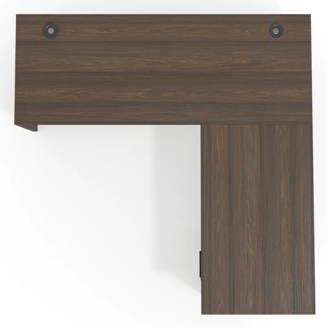 Mesa de Escritorio con cajones en L Work Plus fondo 60, frontales melamina estructura mistral