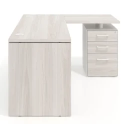 Mesa de Escritorio con cajones en L Work Plus, ala corta, fondo 60, frontales melamina estructura california