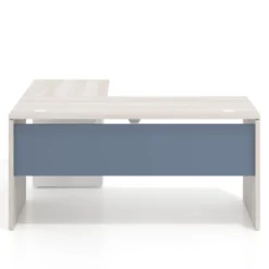 Mesa de Escritorio con cajones en L Work Plus, ala corta, fondo 60, frontales de metal estructura california