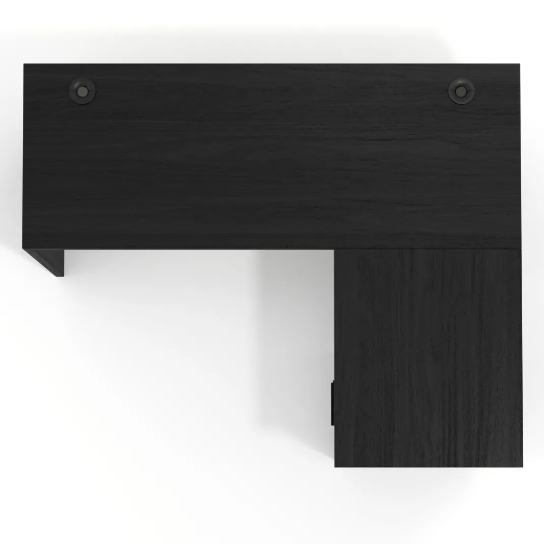 Mesa de Escritorio con cajones en L Work Plus, ala corta, fondo 60, frontales melamina estructura bocamina