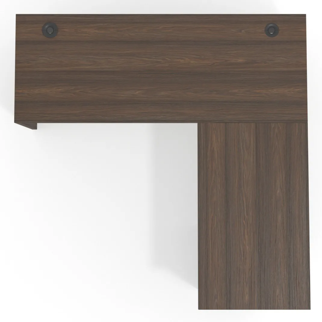 Mesa de Escritorio con cajones en L Work Plus fondo 60, frontales de metal estructura mistral