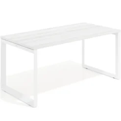 Mesa de escritorio Delta, fondo 80cm, estructura blanca