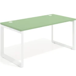 Mesa de escritorio Delta, fondo 80cm, estructura blanca