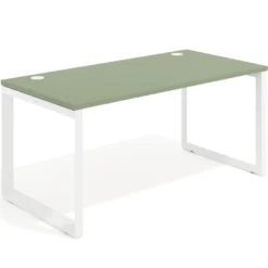 Mesa de escritorio Delta, fondo 80cm, estructura blanca