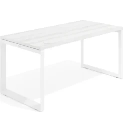 Mesa de escritorio Delta, fondo 80cm, estructura blanca