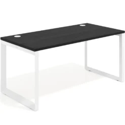 Mesa de escritorio Delta, fondo 80cm, estructura blanca
