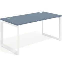 Mesa de escritorio Delta, fondo 80cm, estructura blanca
