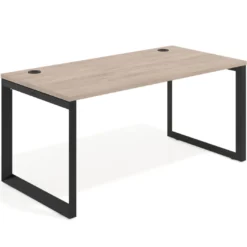 Mesa de escritorio Delta, fondo 80cm, estructura negra