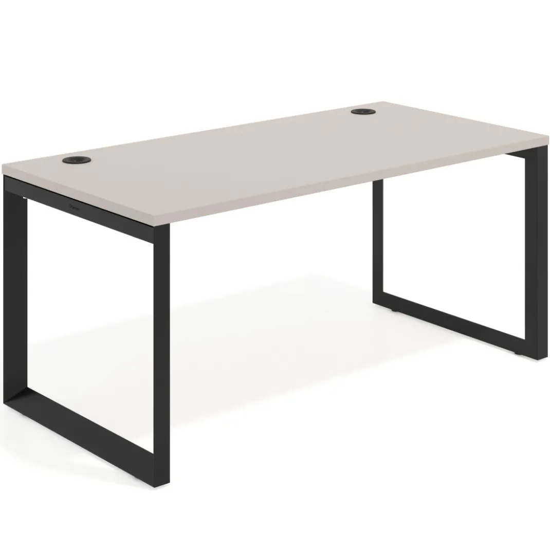 Mesa de escritorio Delta, fondo 80cm, estructura negra